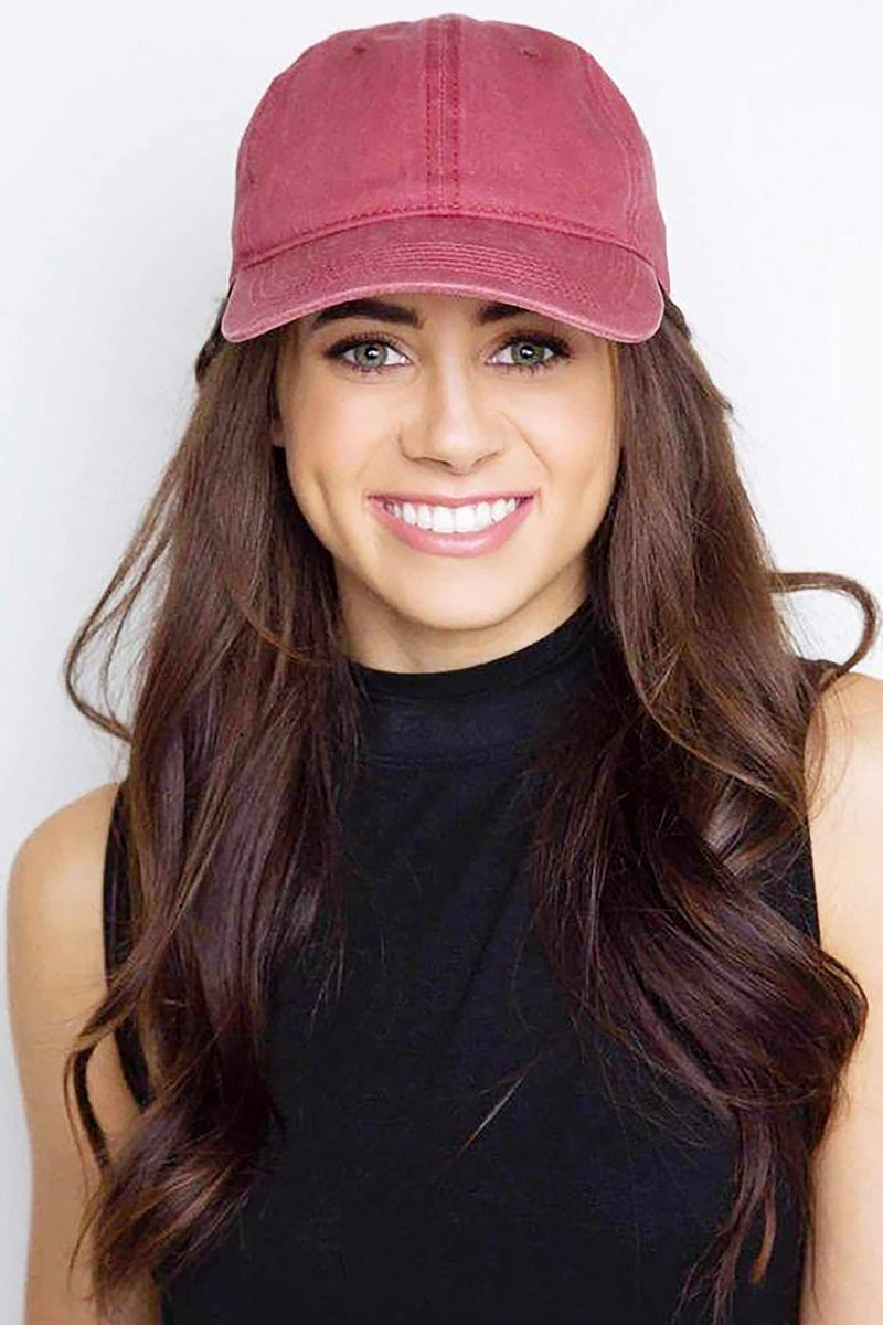 Eohak Ponytail Baseball Hat Distressed Retro Washed Womens Twill - Image 2
